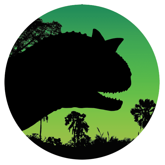 Badge rond à épingle - Carnotaurus