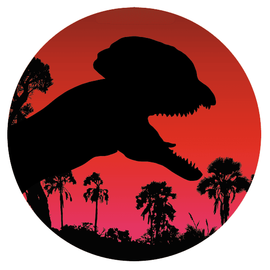 Badge rond à épingle - Dilophosaurus
