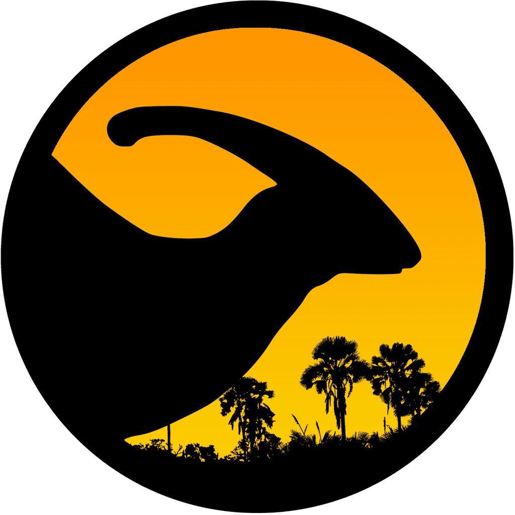 Badge rond à épingle - Parasaurolophus