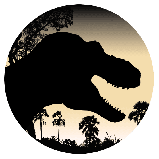 Badge rond à épingle - Tyrannosaurus